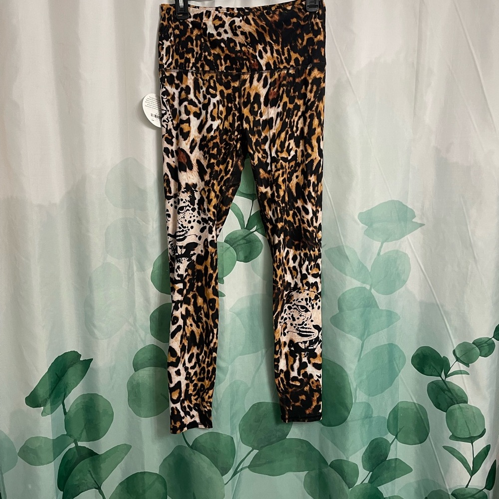 Yoga Democracy Brown and Black Leopard Print Leggings